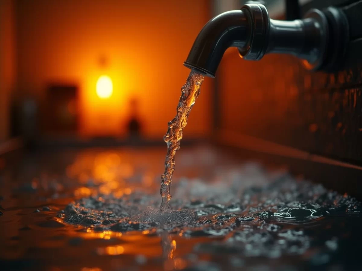 Grifo abierto mientras cae el agua